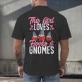 This Girl Loves Books And Gnomes Gardener Dwarf Garden Gnome Men's Back Print T-Shirt