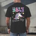 Girls Class Of 2041 Magical Unicorn Graduation Cap Men's Back Print T-Shirt