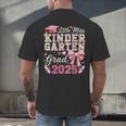 Girls Little Miss Kindergarten Grad 2025 Coquette Graduation Men's Back Print T-Shirt