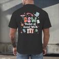 Groovy DSW Doctor Of Social Work Graduation DSW Graduate Men's Back Print T-Shirt