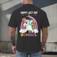 Happy Last Days Of School Graduation Class 2022 Unicorn Girl Men's Back Print T-Shirt