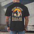 Hiking Because People Are Annoying Introvert Men's Back Print T-Shirt Hiking Because People Are Annoying Introvert Men's Back Print T-Shirt