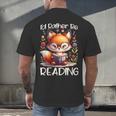 I'd Rather Be Reading Cute Fox Book Lover Reader Bookworm Men's Back Print T-Shirt