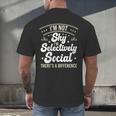 I'm Not Shy Selectively Social Introverted Anti Social Men's Back Print T-Shirt