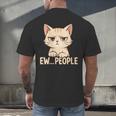 Introvert Anime Cat Ew People Men's Back Print T-Shirt