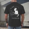 Introvert Cat With Coffee On Computer Antisocial Emo Goth Men's Back Print T-Shirt Introvert Cat With Coffee On Computer Antisocial Emo Goth Men's Back Print T-Shirt