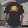 Introvert Me Happy Retro Sunset Capybara Tee Men's Back Print T-Shirt