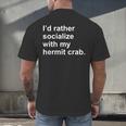 Introvert Sarcastic Hermit Crab Owner Men's Back Print T-Shirt