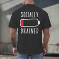 Introvert Socially Drained Battery Men's Back Print T-Shirt Introvert Socially Drained Battery Men's Back Print T-Shirt