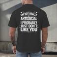 Introverted I'm Not Really Antisocial I Probably Men's Back Print T-Shirt