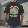Just A Boy Who Loves Dragons And Books Kids Toddler Baby 5T Men's Back Print T-Shirt