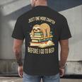 Just One More Chapter Sloth Sleeping On Books Reading Men's Back Print T-Shirt