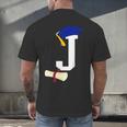 Kids Initial J Letter For Boys Preschool Graduation Kindergarten Men's Back Print T-Shirt