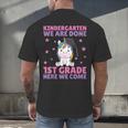 Kids Kindergarten Graduate Unicorn Graduation Men's Back Print T-Shirt