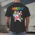 Kids Kindergarten Graduation Shirt Unicorn Graduate Nailed It Men's Back Print T-Shirt