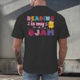 Kids Reading Book Lover Reading Is My Jam Men's Back Print T-Shirt