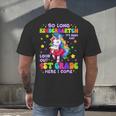 Kindergarten Graduation 2025 Graduate Girls Unicorn 1st Grad Men's Back Print T-Shirt