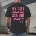 My Last First Day Senior 2026 Coquette Pink Bow Graduation Men's Back Print T-Shirt