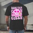 Library Book Fair Queen Vibe Groovy Tie Dye School Reading Men's Back Print T-Shirt