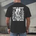 Life Is Short Buy The Book Introvert Skeleton Reading Men's Back Print T-Shirt