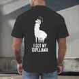 LLama Graduation I Got My Dipllama Cute Llama Men's Back Print T-Shirt