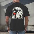 I Love Being Alpha Moonlit Wolf Meme Alpha Introvert Men's Back Print T-Shirt I Love Being Alpha Moonlit Wolf Meme Alpha Introvert Men's Back Print T-Shirt