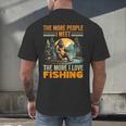 I Love Fishing Bigfoot Fisherman Introvert Sarcastic Men's Back Print T-Shirt
