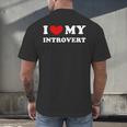 I Love My Introvert I Heart My Introvert Men's Back Print T-Shirt