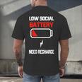 Low Social Battery Need Recharge Introvert Self-Care Men's Back Print T-Shirt Low Social Battery Need Recharge Introvert Self-Care Men's Back Print T-Shirt