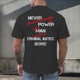 Man Criminal Justice Degree Graduation Or Career Men's Back Print T-Shirt