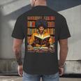 Man Reading Book Black History Month Book Lover Afro Men's Back Print T-Shirt