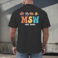 MSW Est 2025 Graduation School Social Worker Shirt Master Men's Back Print T-Shirt