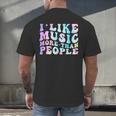 I Like Music More Than People Introvert Musician Retro Men's Back Print T-Shirt I Like Music More Than People Introvert Musician Retro Men's Back Print T-Shirt
