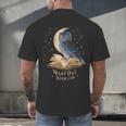Night Owl Book Club Crescent Moon Late Night Reading Men's Back Print T-Shirt