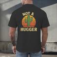 Not A Hugger Cactus Retro Sunset No Hugging Introvert Men's Back Print T-Shirt