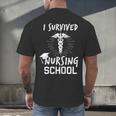 Nursing School Graduation Shirt I Survived RN Gift Men's Back Print T-Shirt