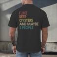 Oysters And Beer Lovers Introvert Quote Vintage Retro Men's Back Print T-Shirt Oysters And Beer Lovers Introvert Quote Vintage Retro Men's Back Print T-Shirt