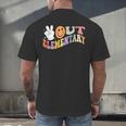 Peace Out Elementary Graduation Graduate Class Of 2025 Men's Back Print T-Shirt