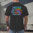 Pickleball Saying Introvert Pickleball Game Partner Men's Back Print T-Shirt