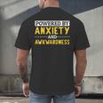 Powered By Anxiety And Awkwardness Social Anxiety Introverts Men's Back Print T-Shirt Powered By Anxiety And Awkwardness Social Anxiety Introverts Men's Back Print T-Shirt