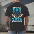 Proud Brother Of Two 2024 Graduates Twin Family Graduation Men's Back Print T-Shirt