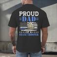 Proud Dad Of A State Trooper Police Officer Graduation Men's Back Print T-Shirt