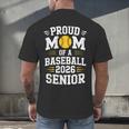 Proud Mom Of Baseball Senior 2026 Graduation Men's Back Print T-Shirt