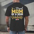 Proud Mom Of A Class Of 2026 Graduate Senior Gold Graduation Men's Back Print T-Shirt