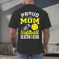 Proud Mom Of a Softball Senior Class Of 2025 Graduation Men's Back Print T-Shirt