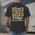 Proud Sister 2022 College Graduate Shirt Sibling Graduation Men's Back Print T-Shirt