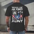 Proud US Air Force Aunt Flag Air Force Graduation Aunt Tee Men's Back Print T-Shirt
