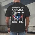 Proud US Air Force Sister Flag Air Force Graduation Sister Men's Back Print T-Shirt