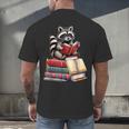 Raccoon Reading Books Matching Bookworm Readers Librarian Men's Back Print T-Shirt Raccoon Reading Books Matching Bookworm Readers Librarian Men's Back Print T-Shirt