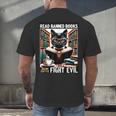 Read Banned Books Drink Coffee Fight Evil Book Reader Lovers Men's Back Print T-Shirt Read Banned Books Drink Coffee Fight Evil Book Reader Lovers Men's Back Print T-Shirt